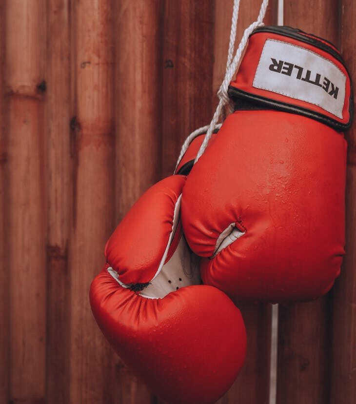 red boxing gloves